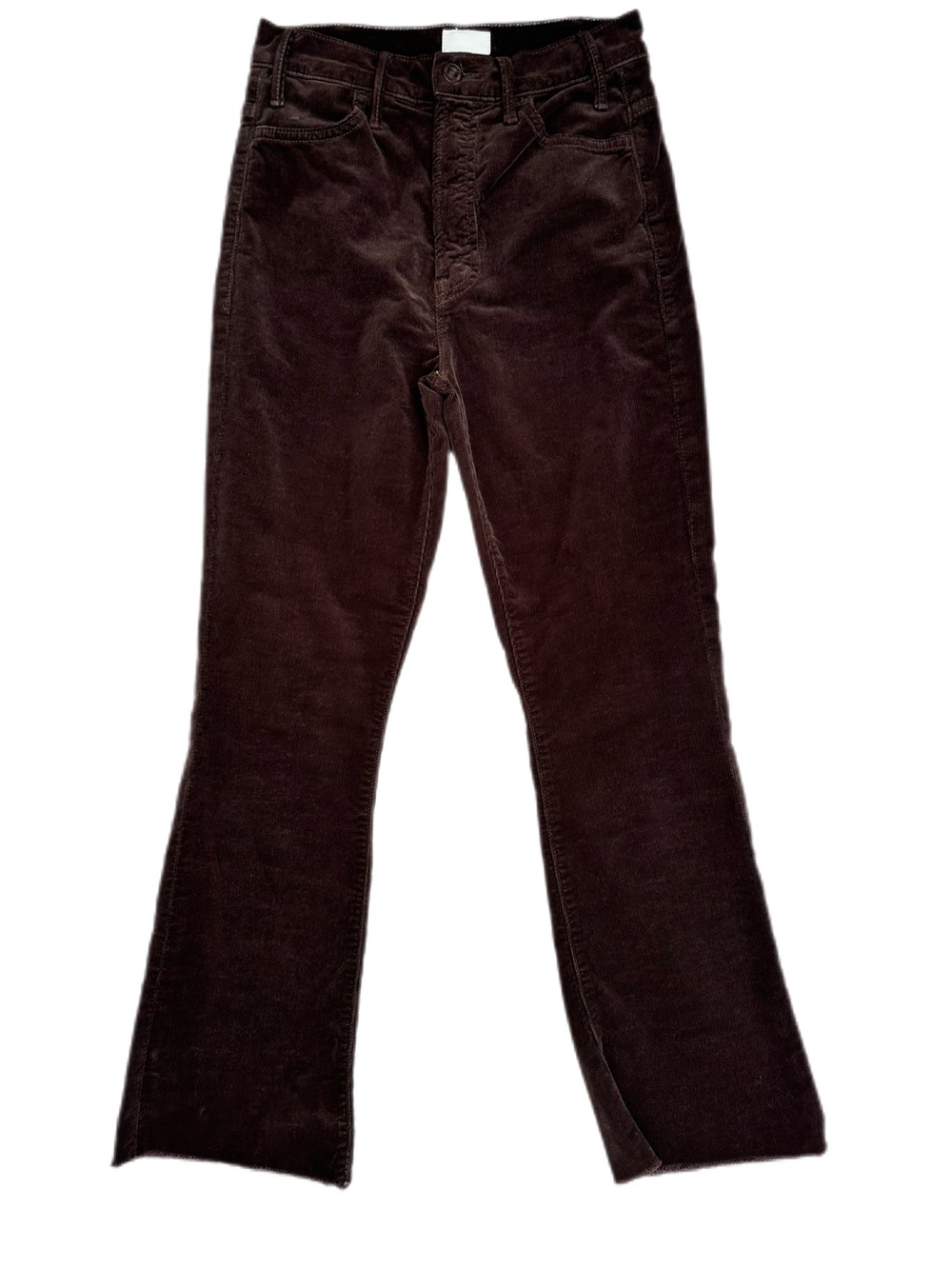 MOTHER The Hustler Ankle Fray Hopscotch Brown Corduroy Jeans Size 25